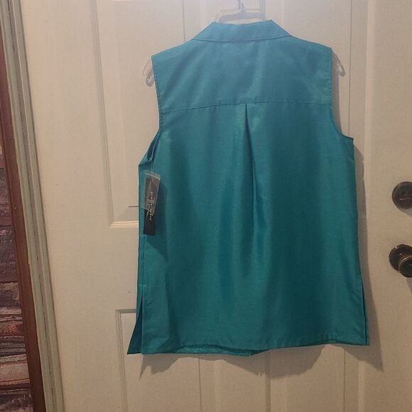 Ladies Size 10 Sleeveless Turquoise Blouse - Picture 10 of 10